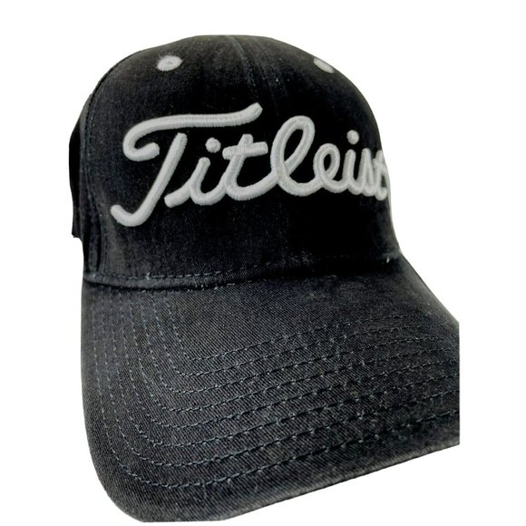 Titleist FJ Pro V1 Logo Golf Baseball Cap Hat Adjustable Black White Embroidered - Picture 12 of 12